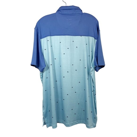 NEW Head Golf Blue Golf Cart Novelty Print Polo Shirt Polyester Spandex Size XL - Picture 3 of 8